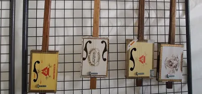 Three-string guitar resting on a stand ready for a beginner to play