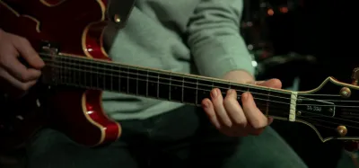 Chorus pedal on a jazz guitarist's pedalboard