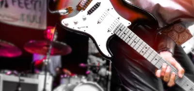 Tube guitar combo amplifier set up on a live stage for a gig