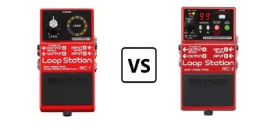 Boss RC1 and RC3 loop station pedals compared side by side