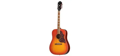 Epiphone Hummingbird Pro acoustic-electric guitar with vintage cherry sunburst finish and Hummingbird pickguard