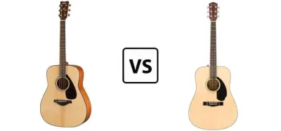 Yamaha FG800 and Fender CD-60S dreadnought acoustic guitars compared side by side