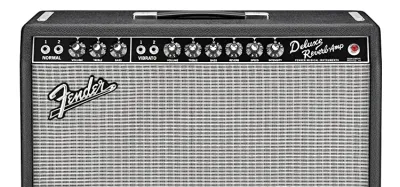 Fender '65 Deluxe Reverb 22-watt 1x12 tube combo amplifier with black vinyl covering and silver grille